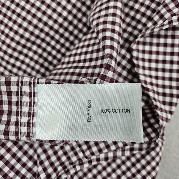 Orvis Shirt Mens XL Maroon Check Long Sleeve Button Up Active Fit 100% Cotton - Picture 7 of 9